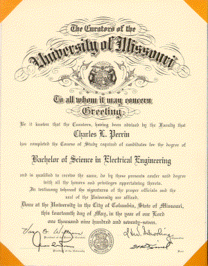 University of Missouri Diploma