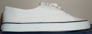 White canvas duck deck sneaker from Pier 54 (store brand of Academy Sports and Outdoors)