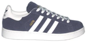 adidas Campus retro basketball shoe in blue with white stripes