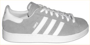 adidas Campus retro basketball shoe in gray with white stripes