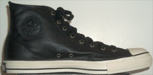 Converse "Chuck Taylor" All Star black bomber leather high-top sneaker