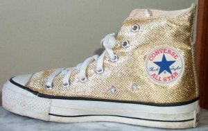 Converse "Chuck Taylor" All Star high-top in gold lamé
