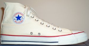 Natural white high-top Converse "Chuck Taylor" All Star basketball shoe (SKU 1-9162)
