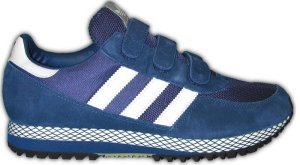 adidas Dallas retro running shoe in blue with white stripes