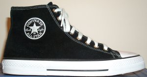 Converse "EZ Chuck" high-top sneaker in black (outside view)
