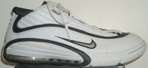 Nike Air Max Highup womens' basketball shoe in white with black and silver trim