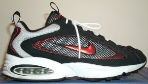 Nike Air Max Later II, running-training shoe; black, red, and white