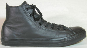 Leather Converse "Chuck Taylor" All Star high-top sneaker, all-black