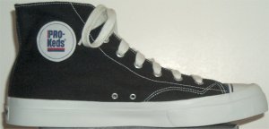 PRO-Keds black high-top "Wrestling" Shoe (white foxing in this example)