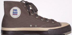 PRO-Keds "Royal Canvas" high-top basketball shoe in chocolate and khaki