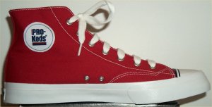PRO-Keds Royal Canvas high-top basketball shoe in red