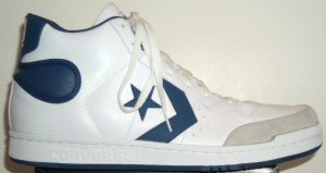 Converse Pro Star high-top basketball sneaker in white with blue trim