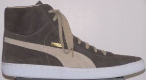 Puma "Suede Mid" in coffee brown with sesame formstrip