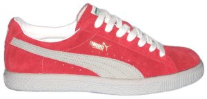 Puma "CLYDE" red suede sneakers with natural formstrip