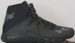 Black and gray Under Armour Project Rock Delta shoe