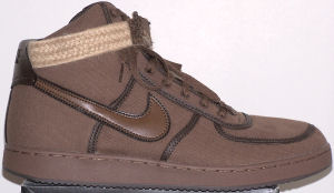 Nike Vandal high-top shoe: all brown with lighter brown ankle strap