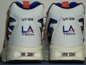 back view of a pair of LA Gear (LA Tech) light GEAR CrossRunner sneakers