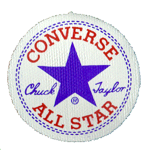 Converse "Chuck Taylor" All Star high-top ankle patch from a "Made in U. S. A." SHOE