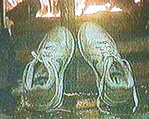Wet Nikes over an open fire (NOT recommended!)