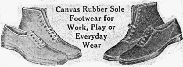 Montgomery Ward 1992 all-purpose Canvas Rubber Sole Footwear for Work, Play or Everyday Wear (black or white, low or high top)