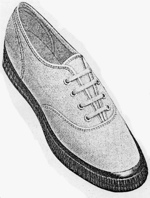 1946 Montgomery Ward white canvas boat shoe for women