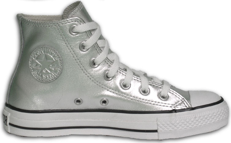 shiny silver converse