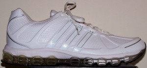 adidas a3 Cub athletic shoe (white with silver trim)