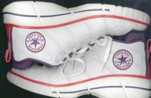 Converse All Star 2000 shoes, a view showing the "Chuck Taylor" logos on both sides of the shoe
