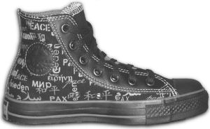 Converse "Chuck Taylor" Peace Words high-top in black