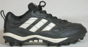 adidas Corner Blitz football shoe in black with white stripes