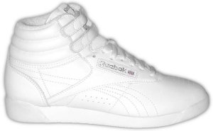 Reebok Freestyle white high-top aerobic shoe for the gals