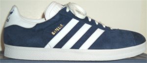 adidas Gazelle athletic shoe in dark blue with white trim