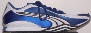 Puma Irie casual running shoe: blue, white, and black