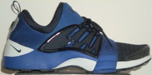 Nike Air Presto Gym cross-training shoe: blue upper, white midsole, black support cage