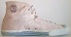 Early PRO-Keds white high-top canvas sneakers