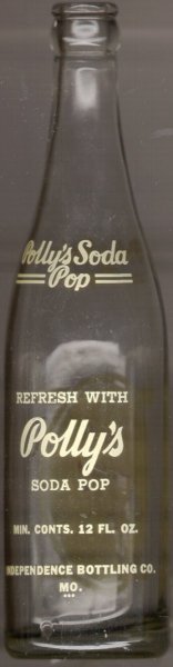 Vintage Polly's Soda Pop bottle (back)