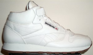 Reebok Classic Leather Mid shoe, white with white strap