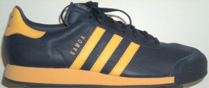adidas Samoa: blue leather, yellow stripes