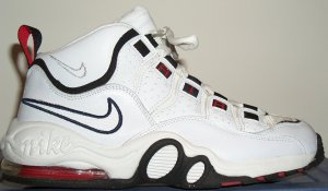 Nike Air Super CB basketball shoe: white, black, red