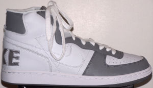 Nike Terminator high-top in white with gray trim