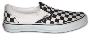 White and black VANS Checkerboard Slip-On sneakers
